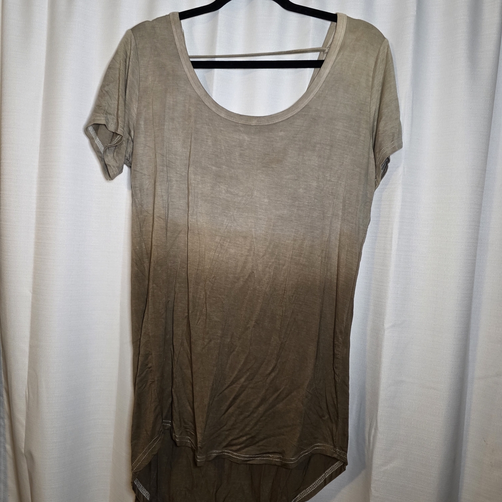Doublju Oversized Women's Short Sleeve Ombre Top